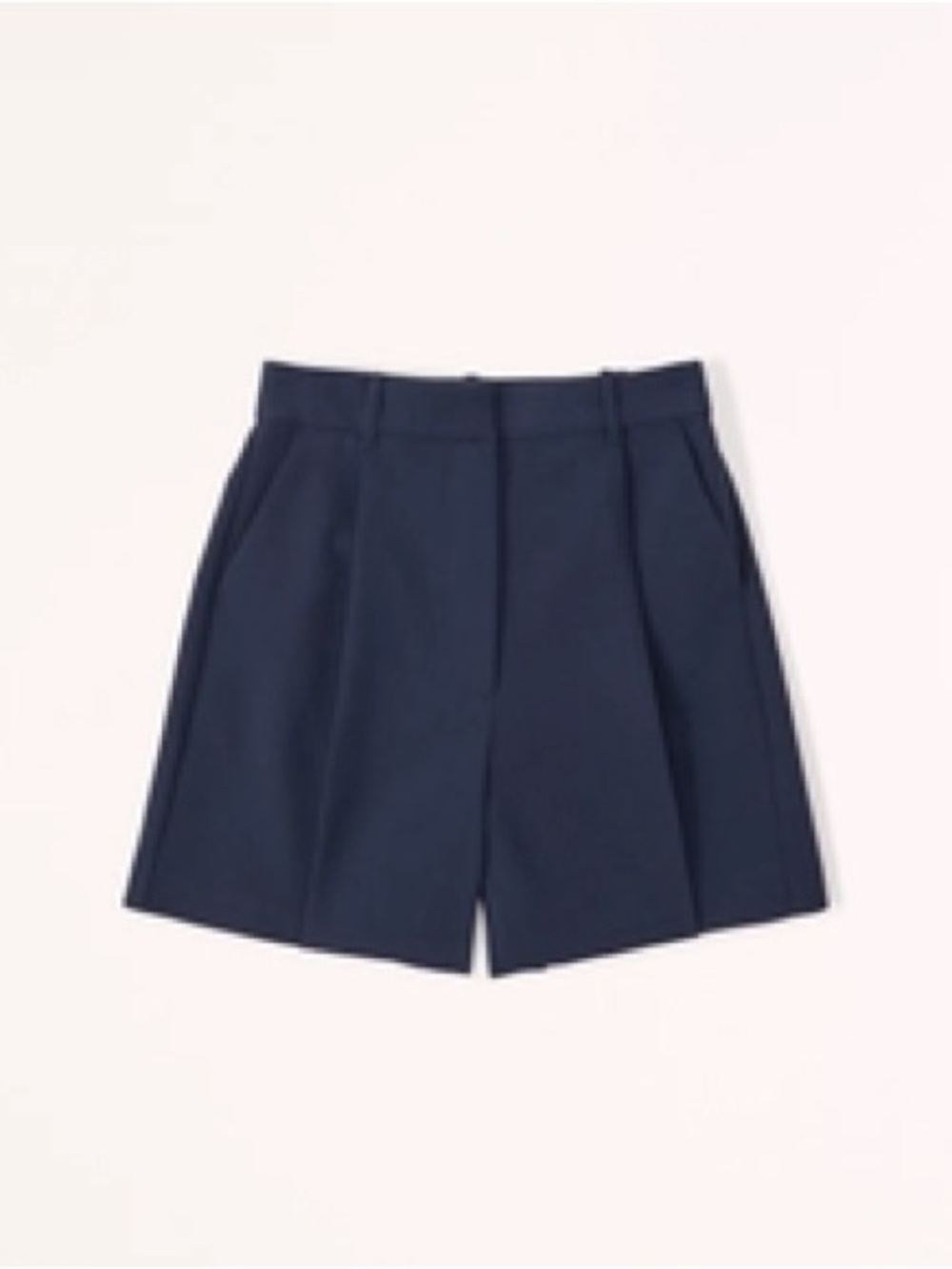 Abercrombie Ultra High Rise Tailored Navy Pleated Shorts